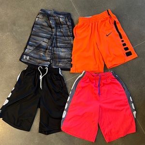 Lot of 4 Nike, UA basketball shorts Youth L XL